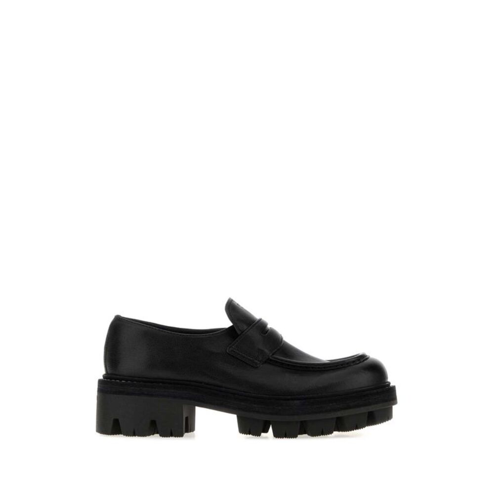 Prada Women Black Leather Loafers